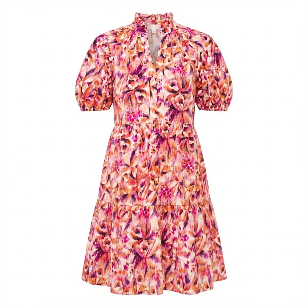 CeCe Women's Split Neck Babydoll Dress – Pink | Flowy Lightweight Short Sleeve